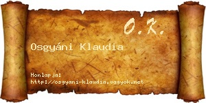 Osgyáni Klaudia névjegykártya