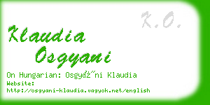 klaudia osgyani business card